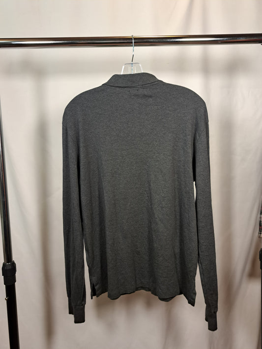 Vintage Polo Ralph Lauren Longsleeve Shirt – Dunkelgrau, Größe L | Classic Polo Style