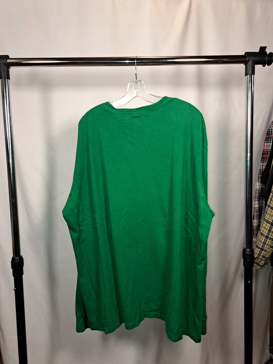 Vintage Polo Ralph Lauren Longsleeve – Grün mit gelbem Logo, Größe 2XL | Classic Cotton Shirt