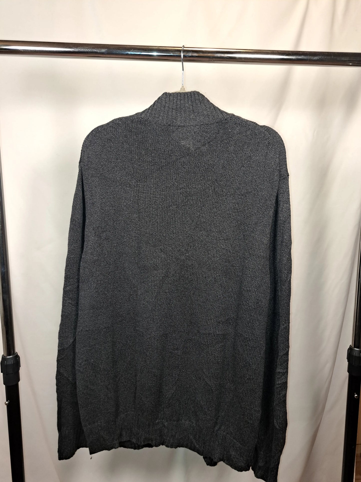 Calvin Klein Vintage Half Zip Pullover Dunkelgrau – Größe XL | Minimalistic Knitwear Calvin Klein