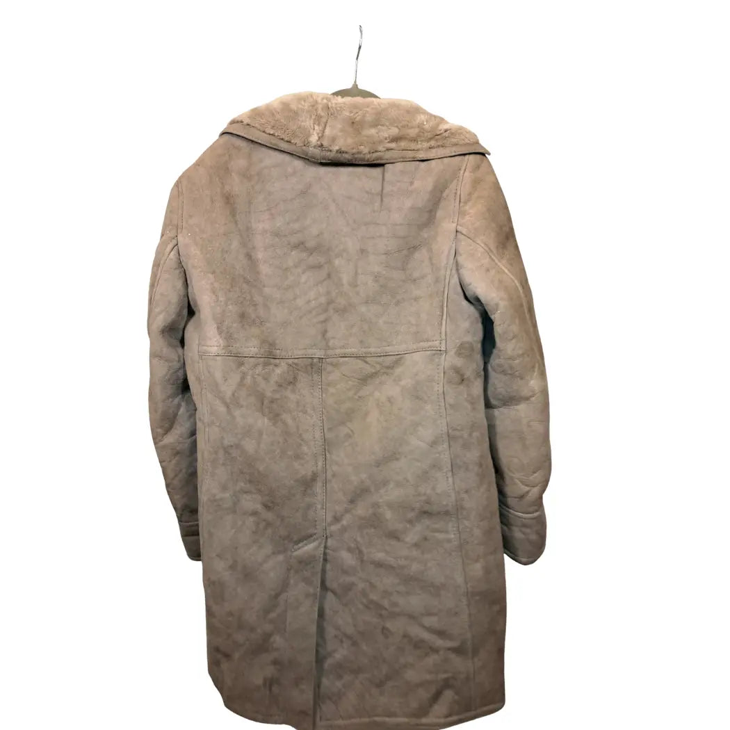 Vintage Shearling Coat / 70s Real Suede Sheepskin Coat / Winter Mantel / Jacke Größe M