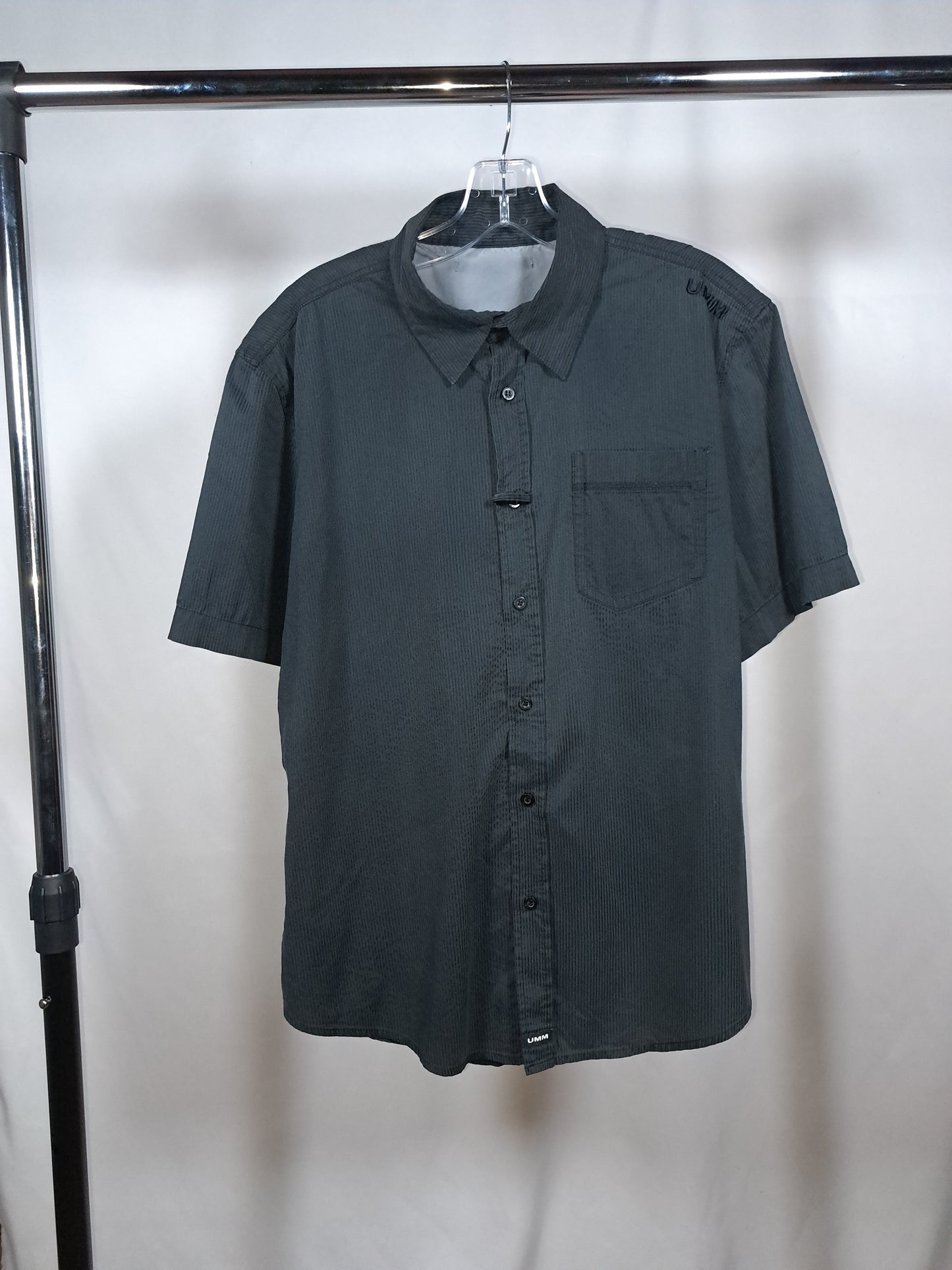 Vintage UMM Underground Music Movement Hemd – Schwarz/Grau, L, Rare