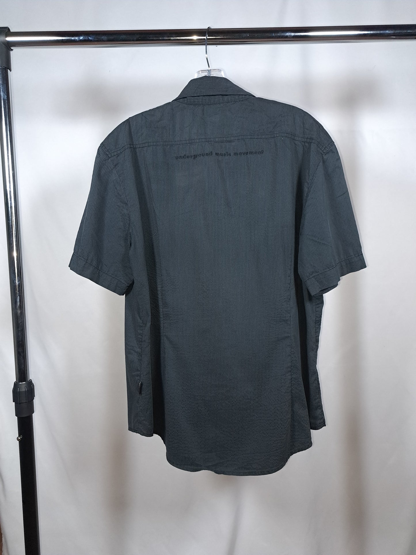 Vintage UMM Underground Music Movement Hemd – Schwarz/Grau, L, Rare