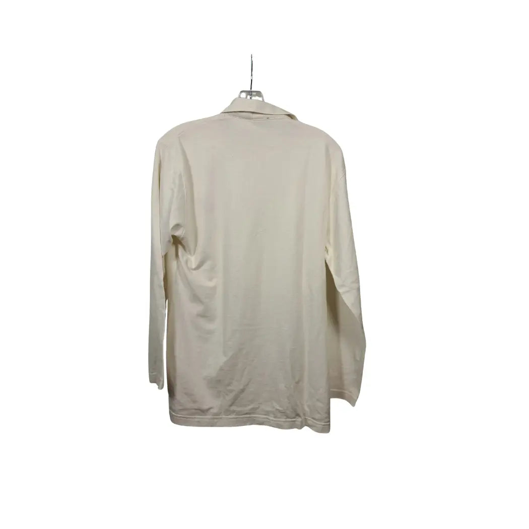 ASICS Longsleeve Polo Shirt Cream / Minimal Logo / Size S