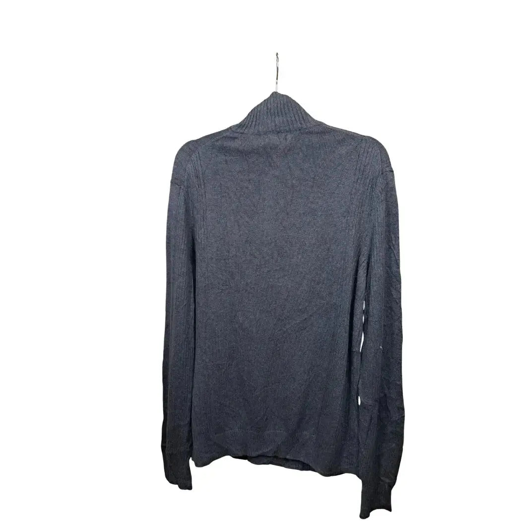 Calvin Klein Vintage Half Zip Pullover Blau – Größe L | Ribbed Knit Classic