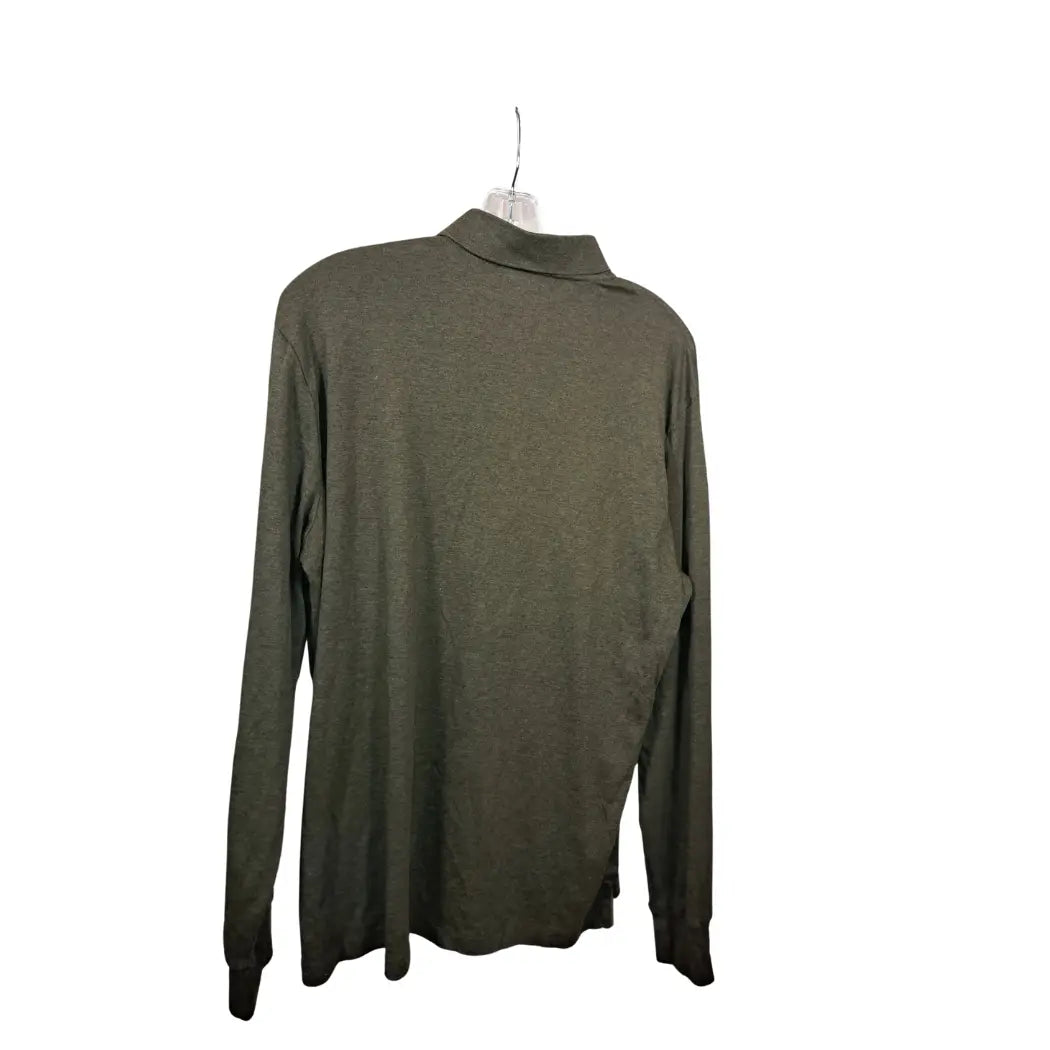 Vintage Polo Ralph Lauren Longsleeve – Olivgrün mit rotem Logo, Größe L | Classic Polo Style