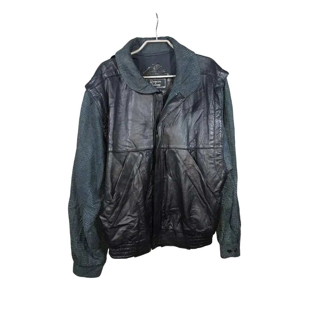 Rumors & Gossyp – Vintage Echtlederjacke mit Reptilärmeln | Rare 80s Hybrid