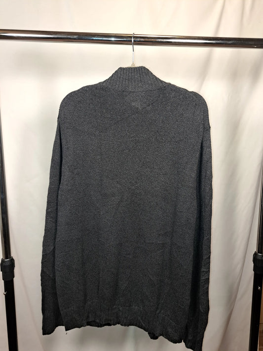 Calvin Klein Vintage Half Zip Pullover Dunkelgrau – Größe XL | Minimalistic Knitwear Calvin Klein
