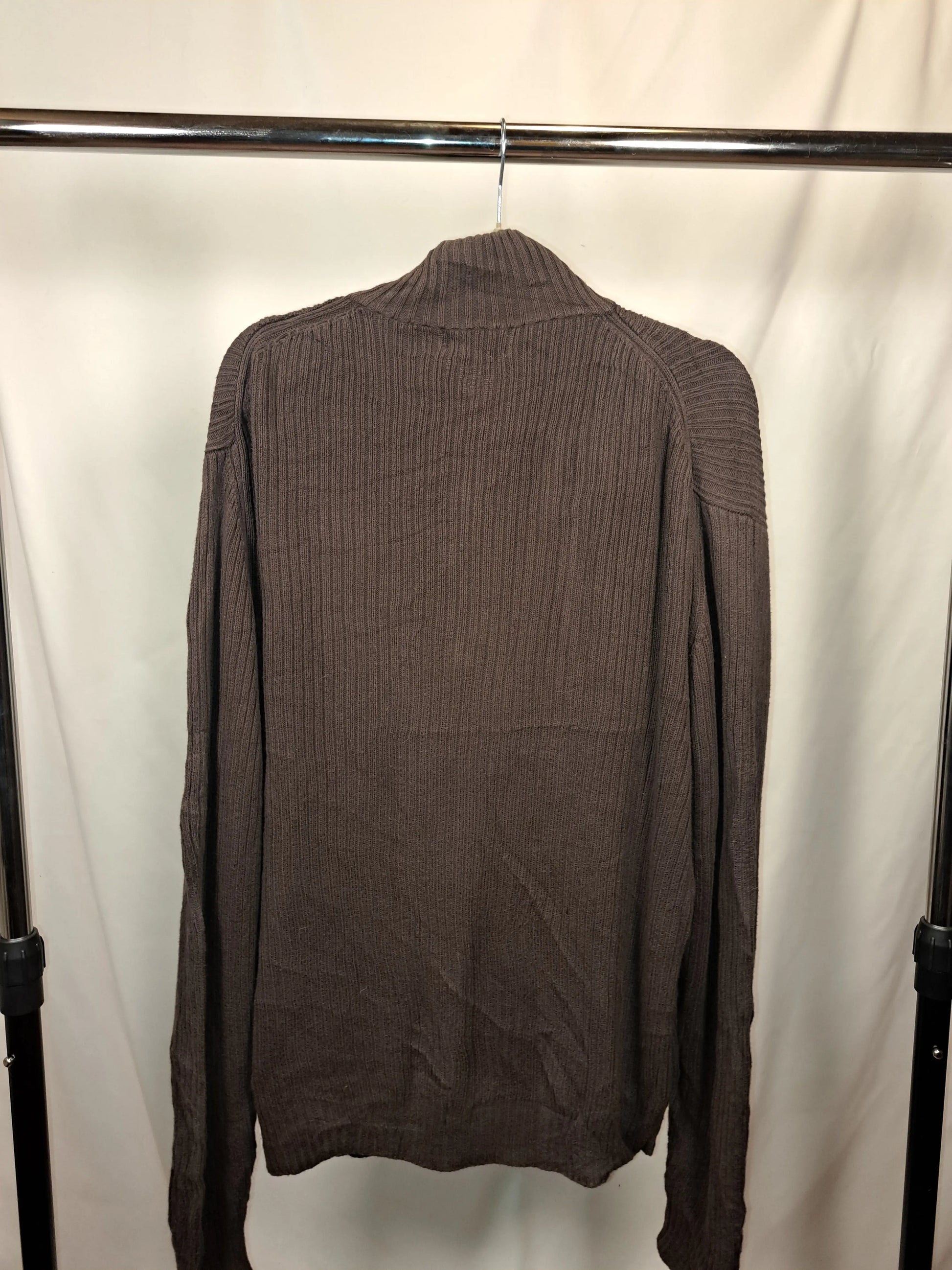 Calvin Klein Vintage Half Zip Pullover Braun – Größe L | Ribbed Knit Essential Calvin Klein