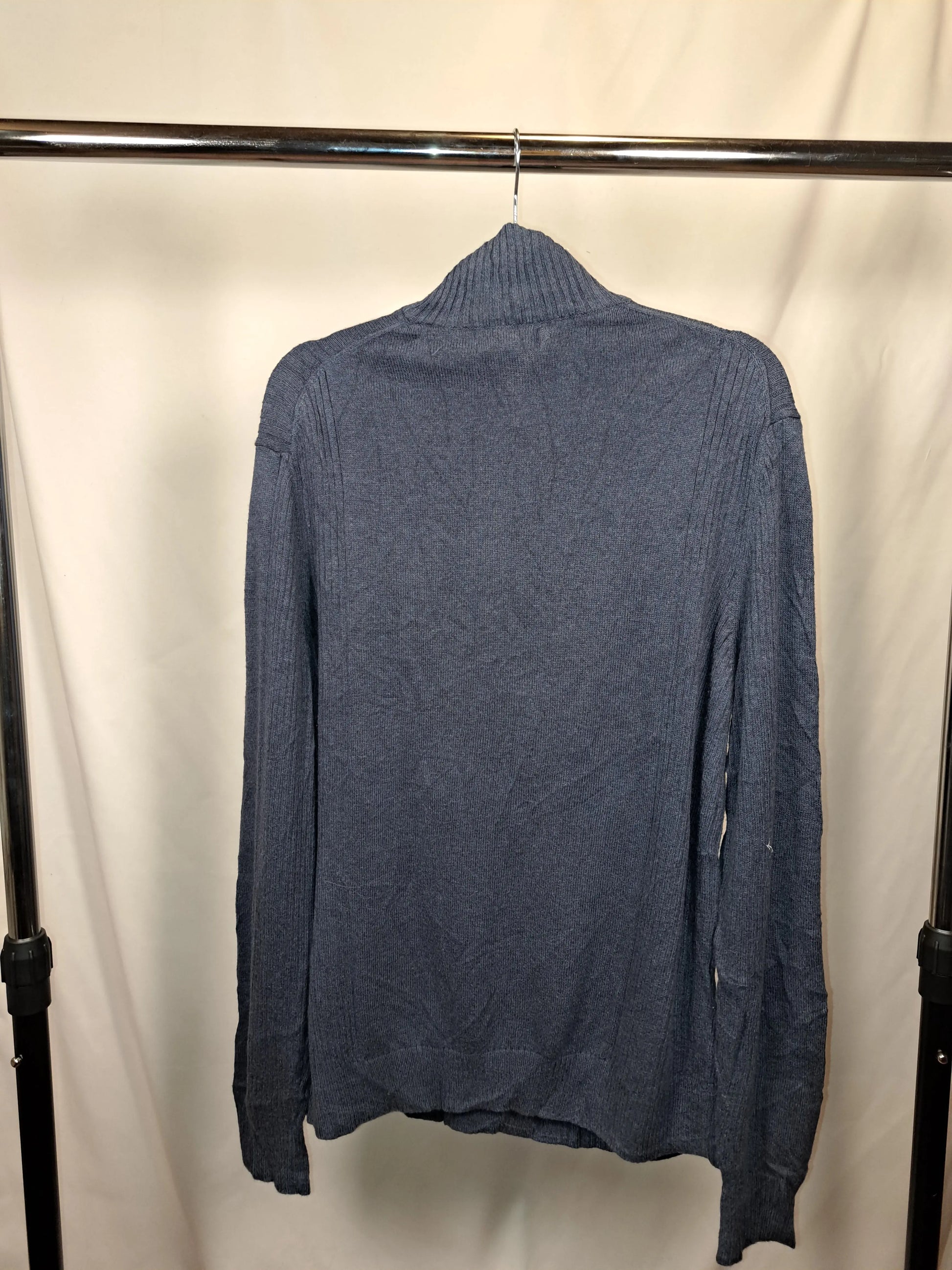 Calvin Klein Vintage Half Zip Pullover Blau – Größe L | Ribbed Knit Classic Calvin Klein