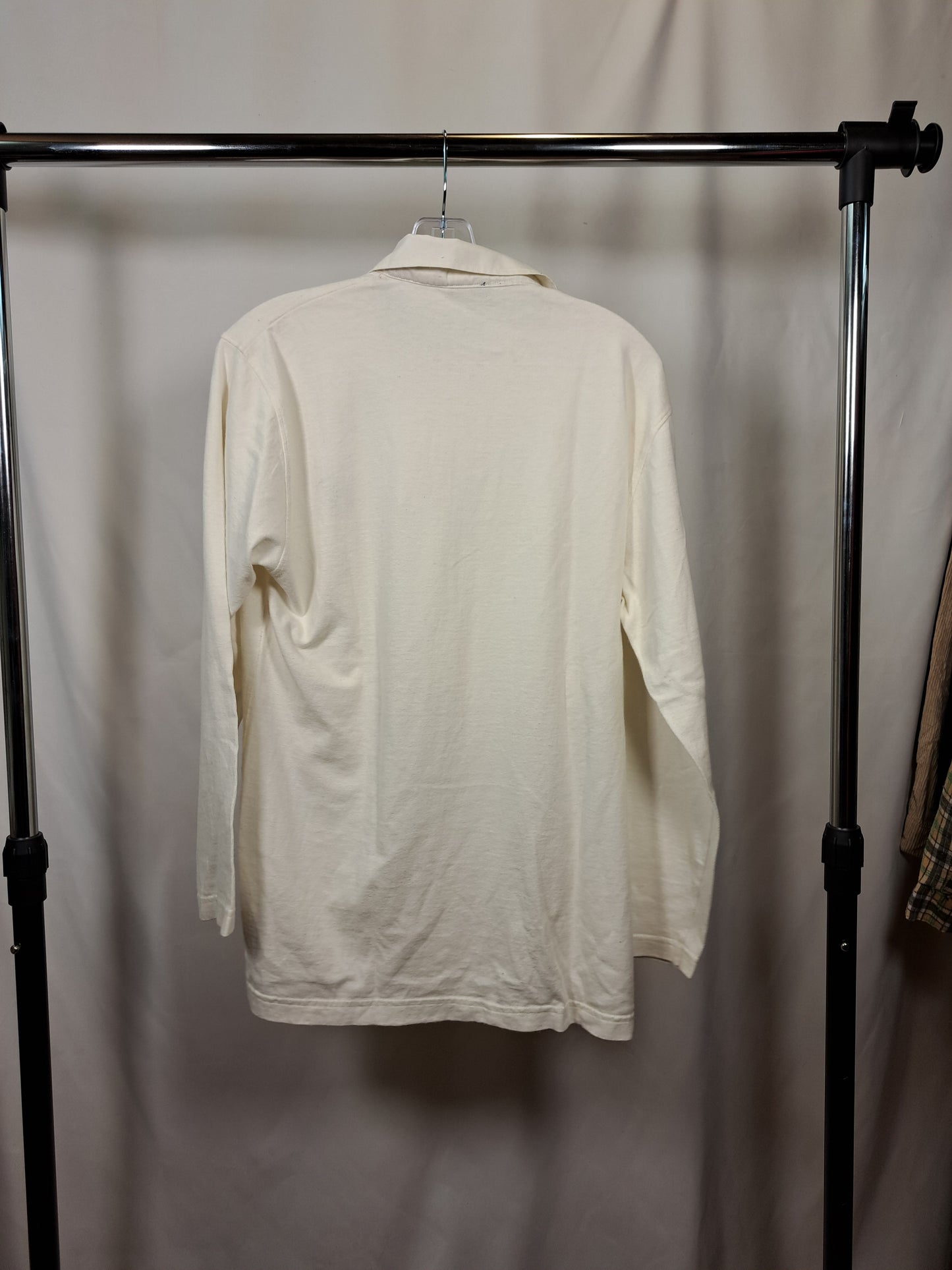 ASICS Longsleeve Polo Shirt Cream / Minimal Logo / Size S